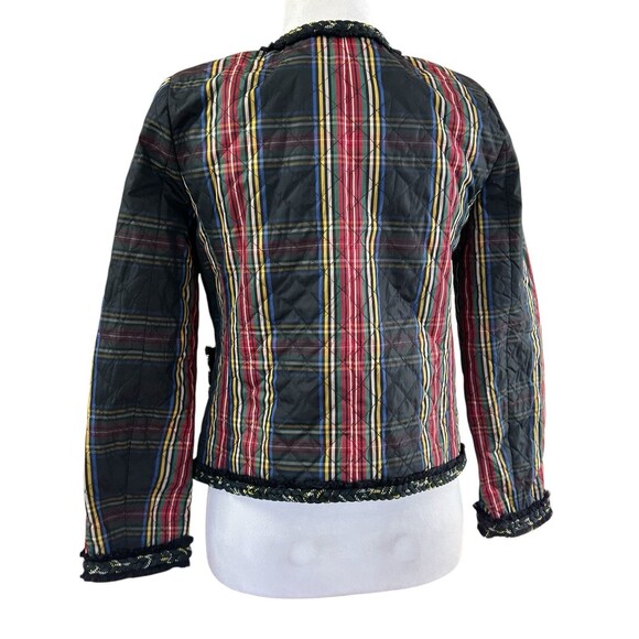 J CREW Blazer Women's 2 Quilted Lady Stewart Jacket Tartan Plaid Red Green Black - Picture 4 of 6